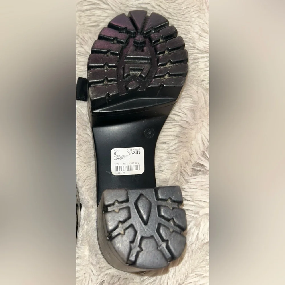 Black Platform Slide Heels - Picture 4 of 4